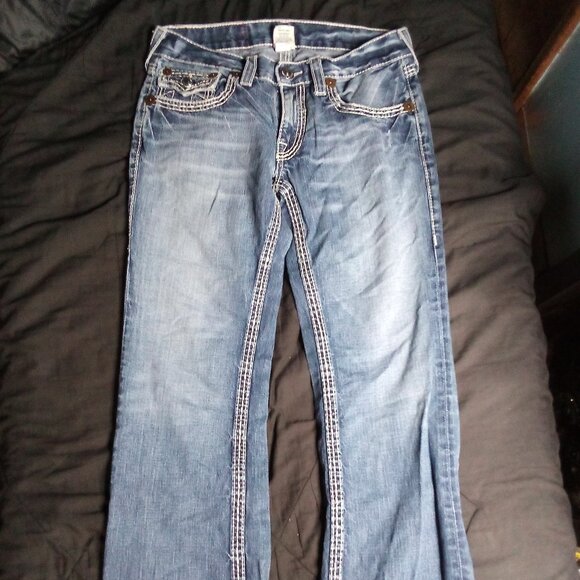 True Religion Billy Big T Big Stitch Blue Denim Jeans 32x33 - Picture 4 of 10